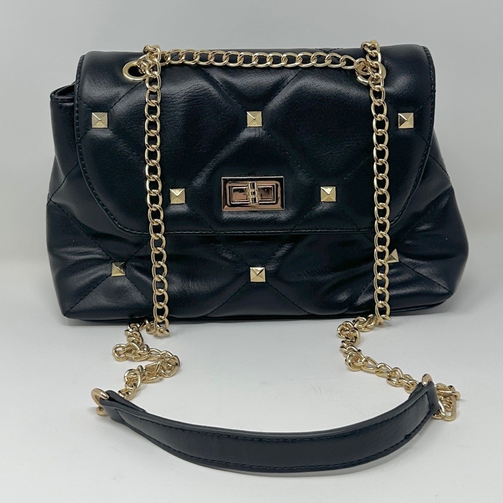 Black Quilted Chain Shoulder Bag